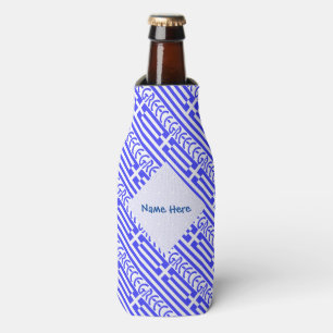 Griekenland en Griekse Vlag Getegeld Blauw Persona Flesjeskoeler
