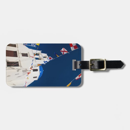 Griekenland en het Griekse eiland Santorini, stad Bagagelabel (Voorkant horizontaal)