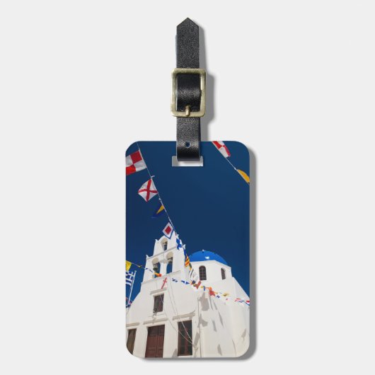 Griekenland en het Griekse eiland Santorini, stad  Bagagelabel (Voorkant verticaal)
