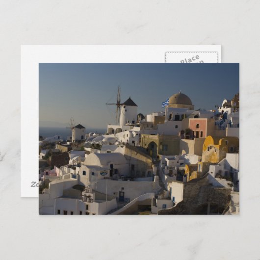 Griekenland en het Griekse eiland Santorini, stad Briefkaart (Voorkant / Achterkant)