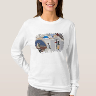 Griekenland en het Griekse eiland Santorini, stad T-shirt