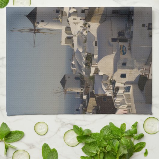 Griekenland en het Griekse eiland Santorini, stad  Theedoek (Gevouwen)