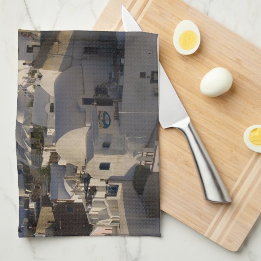 Griekenland en het Griekse eiland Santorini, stad  Theedoek (Quarter Fold)