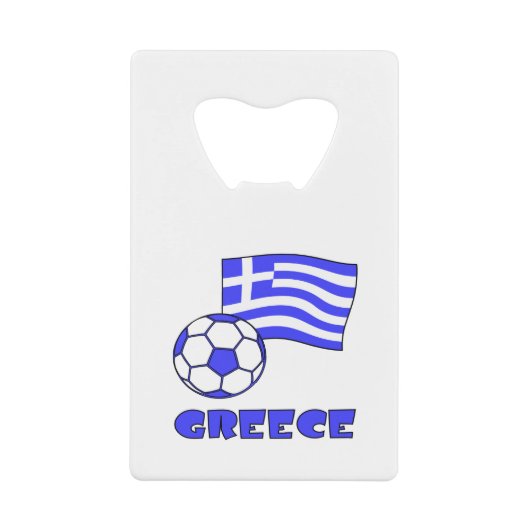 Griekenland en het Voetbal van de Griekse vlag Creditkaart Flessenopener (Voorkant)