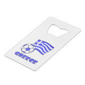Griekenland en het Voetbal van de Griekse vlag Creditkaart Flessenopener (Achterkant Gekanteld)