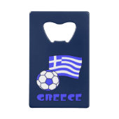 Griekenland en het Voetbal van de Griekse vlag Creditkaart Flessenopener (Voorkant)