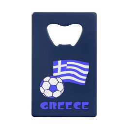 Griekenland en het Voetbal van de Griekse vlag Creditkaart Flessenopener