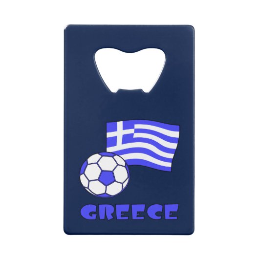 Griekenland en het Voetbal van de Griekse vlag Creditkaart Flessenopener (Voorkant)
