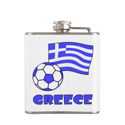Griekenland en het Voetbal van de Griekse vlag Heupfles (Achterkant)