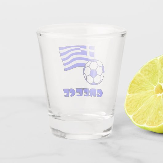 Griekenland en het Voetbal van de Griekse vlag Shot Glas (Achterkant)