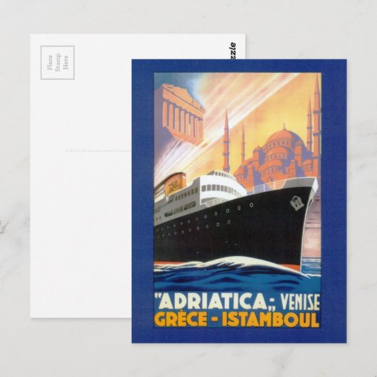  Griekenland en Istanbul Ocean Liner Travel Briefkaart (Voorkant / Achterkant)