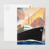 Griekenland en Istanbul Ocean Liner Travel Pos Briefkaart (Voorkant / Achterkant)