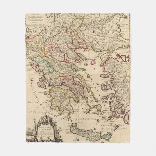 Griekenland en Macedonië Fleece Deken (Voorkant)
