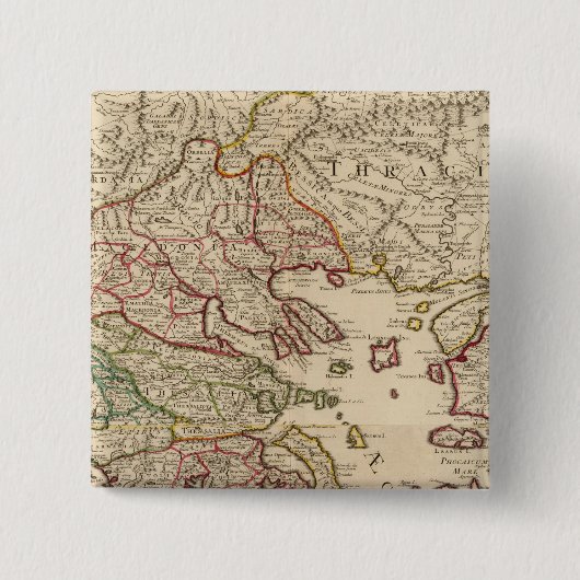 Griekenland en Macedonië Vierkante Button 5,1 Cm (Voorkant)