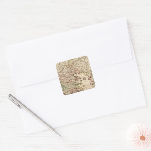 Griekenland en Macedonië Vierkante Sticker (Envelop)