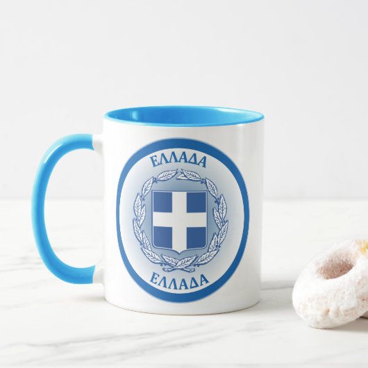 Griekenland Erfgoed Embleem Mok (Met donut)