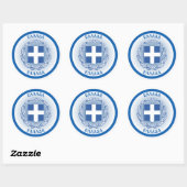 Griekenland Erfgoed Embleem Ronde Sticker (Vel)