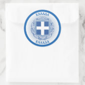 Griekenland Erfgoed Embleem Ronde Sticker (Tas)