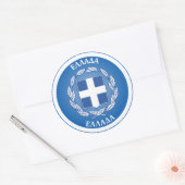 Griekenland Erfgoed Embleem Ronde Sticker (Envelop)