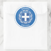 Griekenland Erfgoed Embleem Ronde Sticker (Tas)