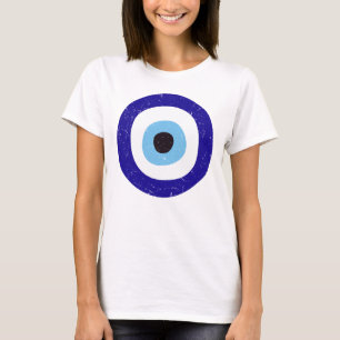 Griekenland Evil Eye Verdrietig Ontwerp Vrouwen Wi T-shirt