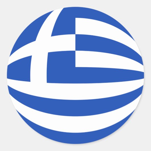 Griekenland Fisheye Vlag Sticker (Voorkant)