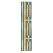 Griekenland Flag Grunge Design Korte Tafelloper (Voorkant)