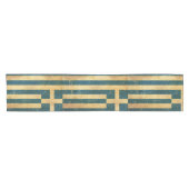 Griekenland Flag Grunge Design Korte Tafelloper (Horizontaal)