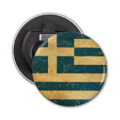 Griekenland Flag  Grunge flesopener Button Flesopener (Voorkant)