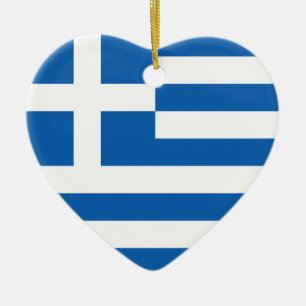 Griekenland Flag Heart Ornament