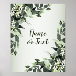 Griekenland Floral Eucalyptus Leaves Elegant Poster
