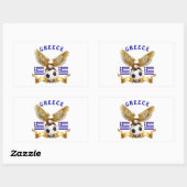 Griekenland Football Design Rechthoekige Sticker (Vel)