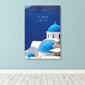 Griekenland Foto Decor met Quote Canvas Afdruk (Insitu (Houten vloer))