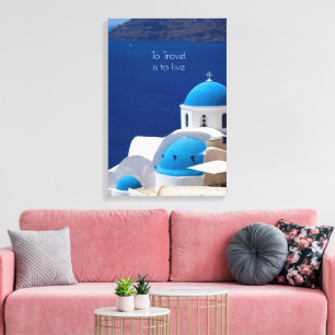 Griekenland Foto Decor met Quote Canvas Afdruk