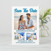 Griekenland foto save the date Griekse uitje bruil (Staand voorkant)