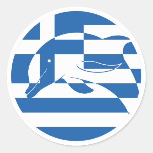 Griekenland Gewone dolfijn Grieks Nationaal Dierli Ronde Sticker