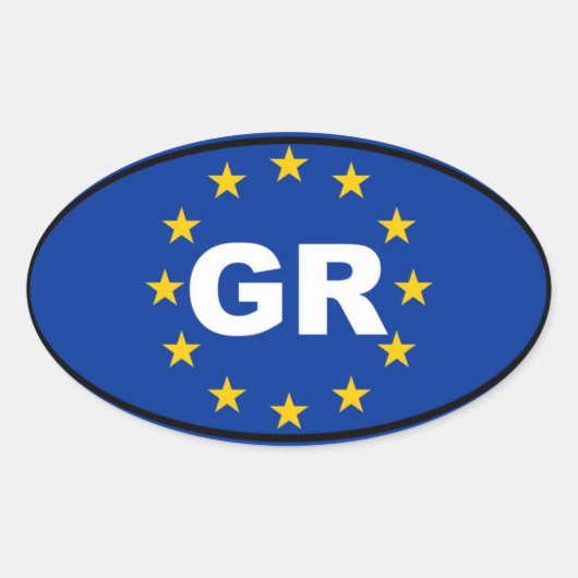Griekenland - GR - Europese Unie Ovale Sticker (Voorkant)