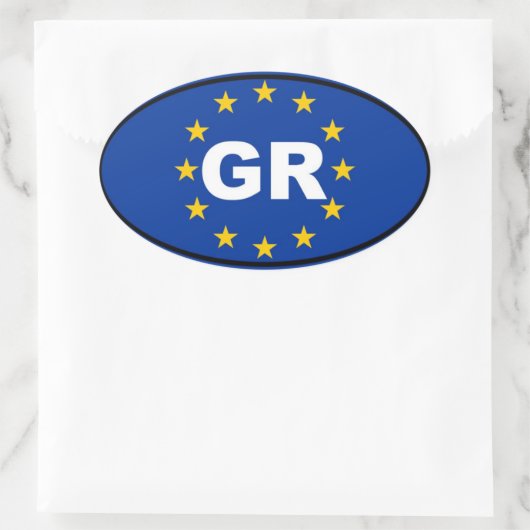Griekenland - GR - Europese Unie Ovale Sticker (Tas)