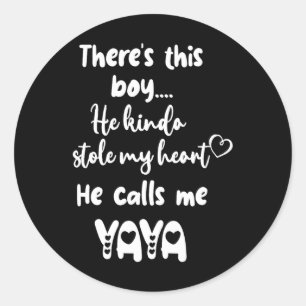 Griekenland Griekse oma Oma Deze jongen roept me Ronde Sticker