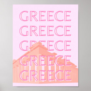 Griekenland, Griekse reiskunst, pastelreiskunst, r Poster