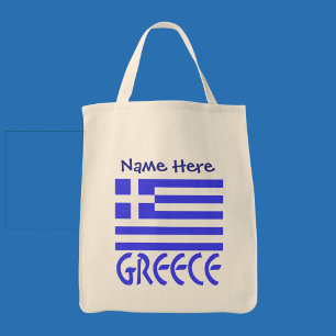 Griekenland Griekse Vlag Blauw Personalisatie Tote Bag