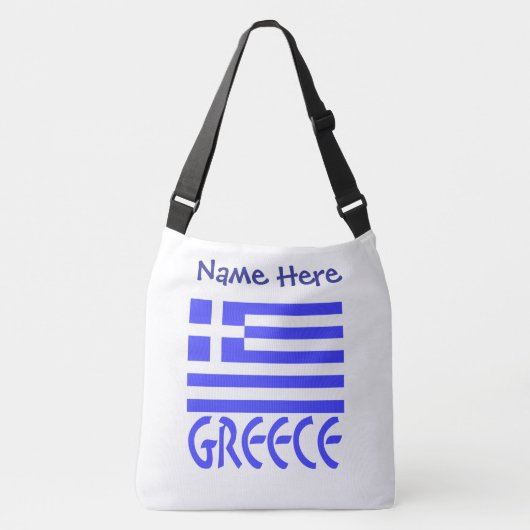 Griekenland Griekse vlag Blauwe Personalisatie Crossbody Tas (Voorkant)