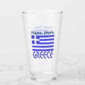 Griekenland Griekse vlag Blauwe Personalisatie Glas (Achterkant)
