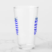 Griekenland Griekse vlag Blauwe Personalisatie Glas (Links)