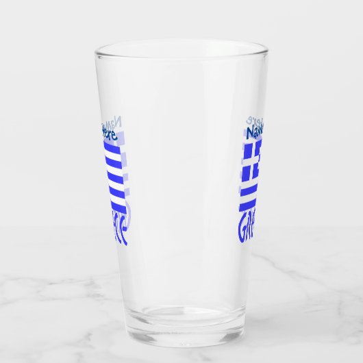 Griekenland Griekse vlag Blauwe Personalisatie Glas (Links)