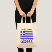 Griekenland Griekse vlag Blauwe Personalisatie Tote Bag (Voorkant (product))