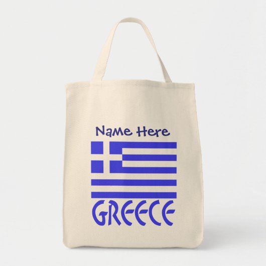 Griekenland Griekse vlag Blauwe Personalisatie Tote Bag (Voorkant)