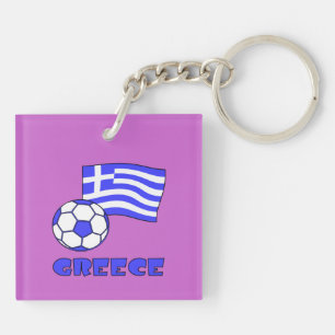 Griekenland Griekse Vlag Voetbal Sleutelhanger