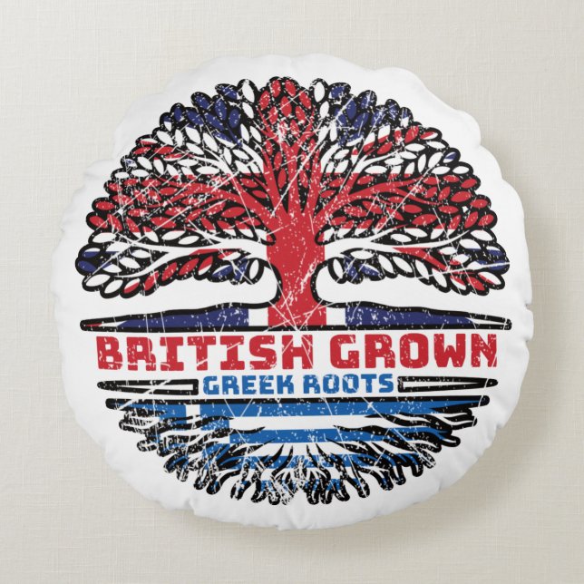 Griekenland - Groot-Brittannië - Groot-Brittannië Rond Kussen (Voorkant)