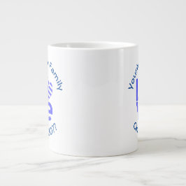 Griekenland Hart Vlag Blauw LIEFDE Gepersonaliseer Grote Koffiekop